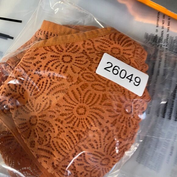 5/$45 Auden. Bralette Bra Women M Medium Orange Floral Lace Opaque Wireless - Picture 6 of 6